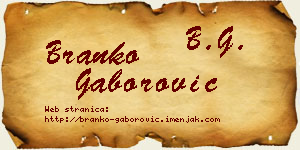 Branko Gaborović vizit kartica